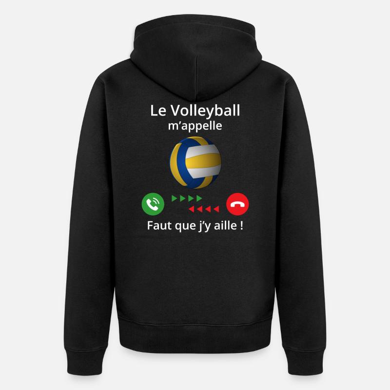 le volleyball m'appelle - Veste à capuche bio Premium Unisexe - noir