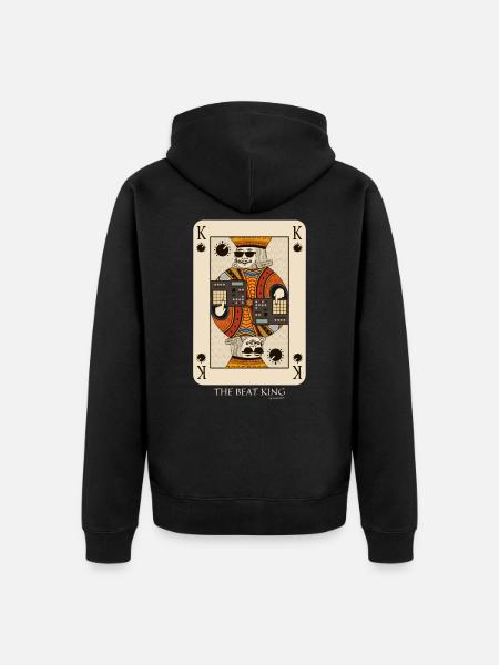 Beatmaker King Card für Musikproduzent und DJ - Unisex Premium Bio Zip Hoodie - Schwarz