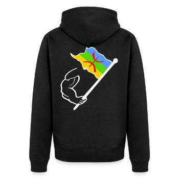 Drapeau amazigh - Veste à capuche bio Premium Unisexe - noir - Dos - Nico (187cm)
