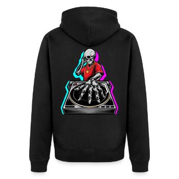 Cadeau Techno DJ Skeleton Rave Party Festival - Veste à capuche bio Premium Unisexe - noir - Dos - Nico (187cm)