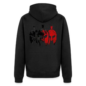 casque spartiate - Veste à capuche bio Premium Unisexe - noir - Dos - Nico (187cm)