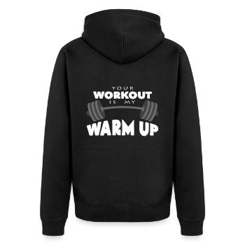 dumbbell - Unisex Premium Organic Zip Hoodie - black - Back - Nico (187cm)