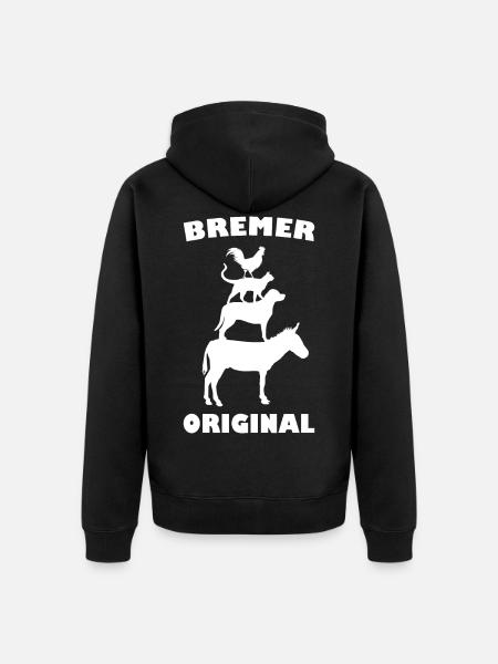 Bremen Town Musicians - Unisex Premium Organic Zip Hoodie - black