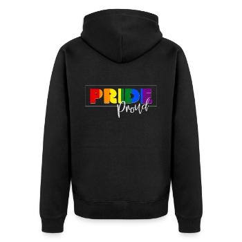Gay Pride - Unisex Premium Bio Zip Hoodie - Schwarz - Hinten - Nico (187cm)