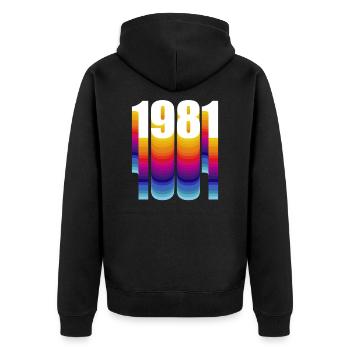 1981 - Veste à capuche bio Premium Unisexe - noir - Dos - Nico (187cm)