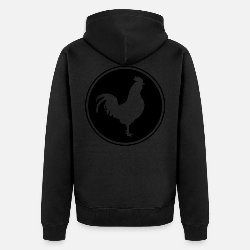 cercle silhouette coq - Veste à capuche bio Premium Unisexe - noir