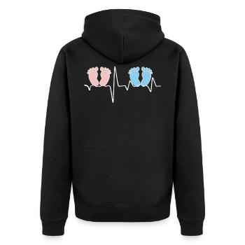Heartbeat EKG twin mother twin père tea - Veste à capuche bio Premium Unisexe - noir - Dos - Nico (187cm)