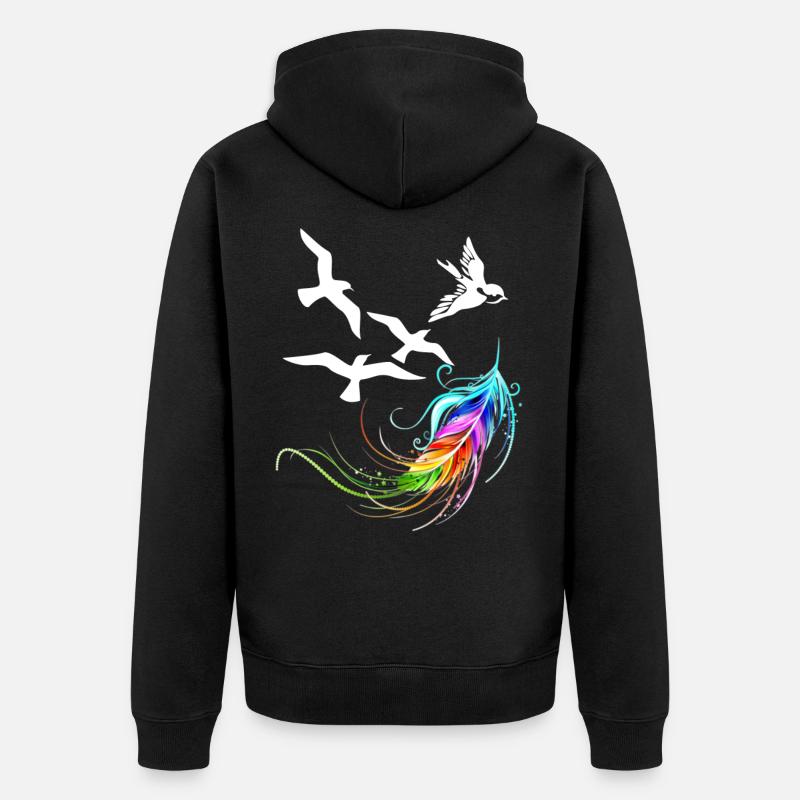 Feder - Unisex Premium Bio Zip Hoodie - Schwarz