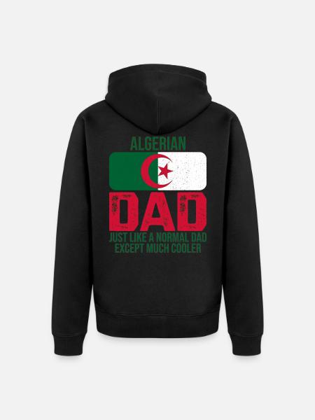 Algerian father Algeria flag father's day - Unisex Premium Organic Zip Hoodie - black