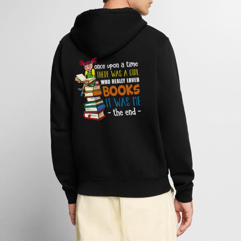 Es war einmal ein Mädchen, das Bücher liebte Unisex Premium Bio Zip Hoodie
