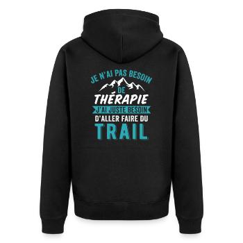 j'ai juste besoin faire du trail running - Veste à capuche bio Premium Unisexe - noir - Dos - Nico (187cm)