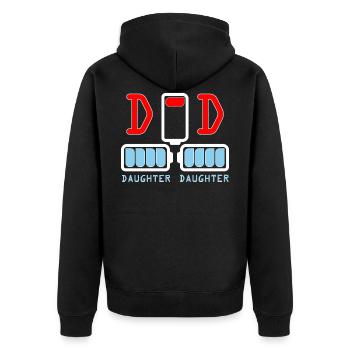 Funny twin shirts for dad of twins daughter shirt - Unisex Premium Bio Zip Hoodie - Schwarz - Hinten - Nico (187cm)