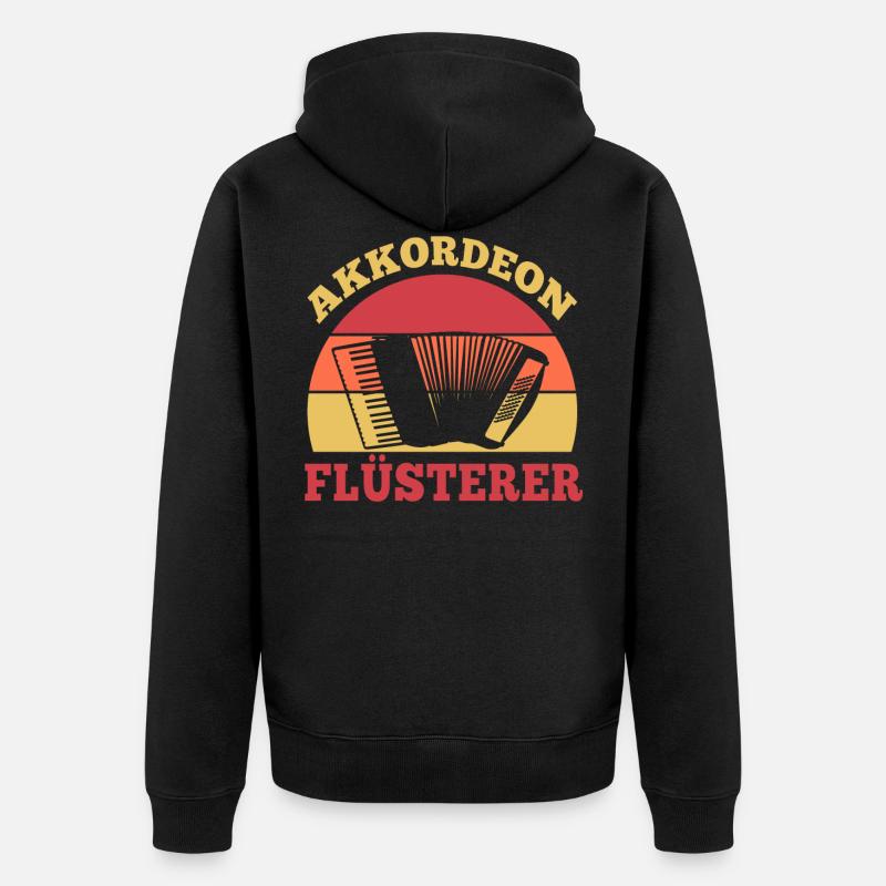 Akkordeon Flüsterer - Unisex Premium Bio Zip Hoodie - Schwarz
