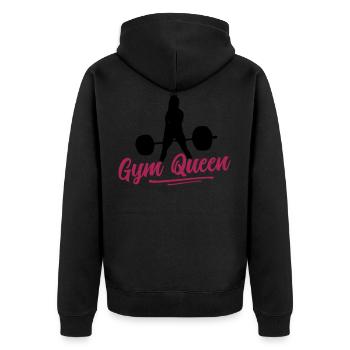 fitness fille gym reine - Veste à capuche bio Premium Unisexe - noir - Dos - Nico (187cm)