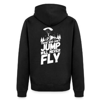 Parachutisme parachutisme volant - Veste à capuche bio Premium Unisexe - noir - Dos - Nico (187cm)
