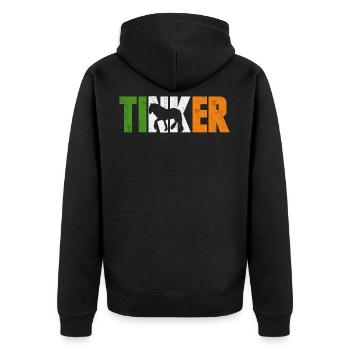 Tinker Pferd Irland irish cob gypsy Geschenkidee - Unisex Premium Bio Zip Hoodie - Schwarz - Hinten - Nico (187cm)