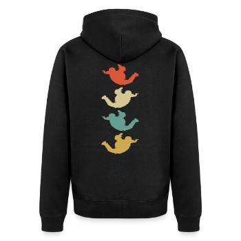 Silhouette de parachutisme parachutisme - Veste à capuche bio Premium Unisexe - noir - Dos - Nico (187cm)