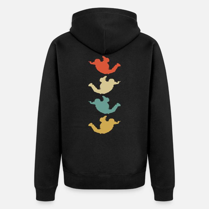 Fallschirm Skydiving Silhouette - Unisex Premium Bio Zip Hoodie - Schwarz