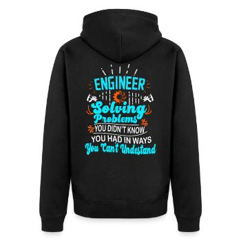 Computer Science Computer Scientist Gift - Unisex Premium Bio Zip Hoodie - Schwarz - Hinten - Nico (187cm)