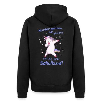 Kindergarten War Gestern Ich bin Jetzt Schulkind - Unisex Premium Bio Zip Hoodie - Schwarz - Hinten - Nico (187cm)