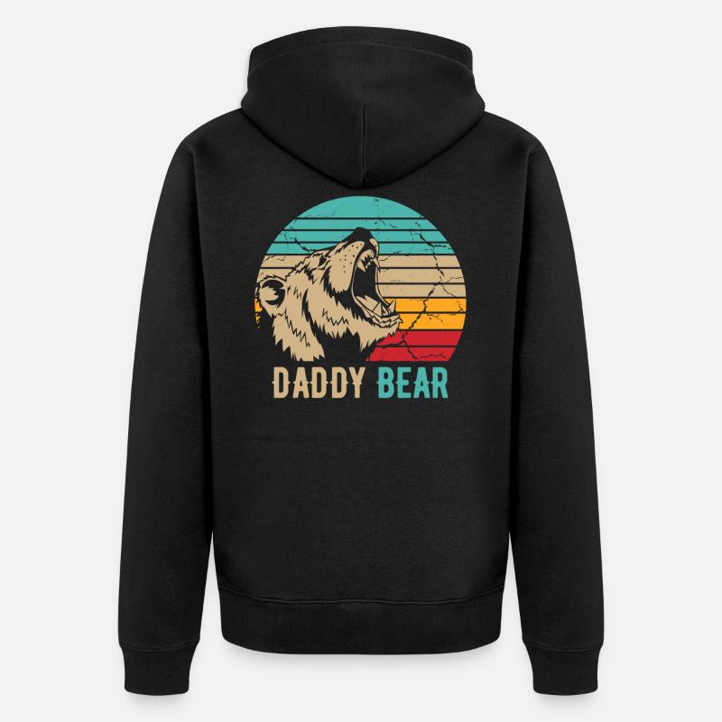 Papa Ours - Veste à capuche bio Premium Unisexe - noir