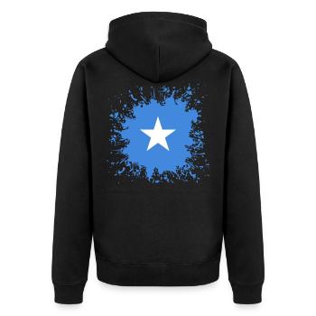 Somalie drapeau arroseur de couleur - Veste à capuche bio Premium Unisexe - noir - Dos - Nico (187cm)