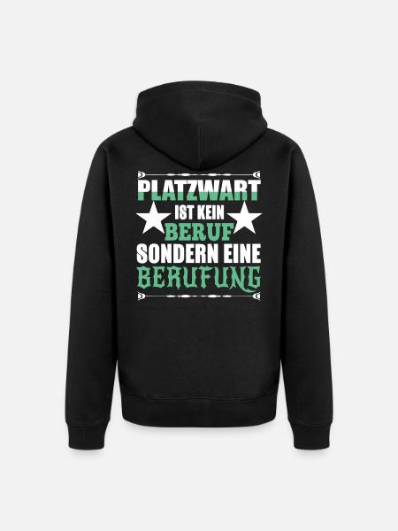 platzwart berufung - Unisex Premium Bio Zip Hoodie - Schwarz