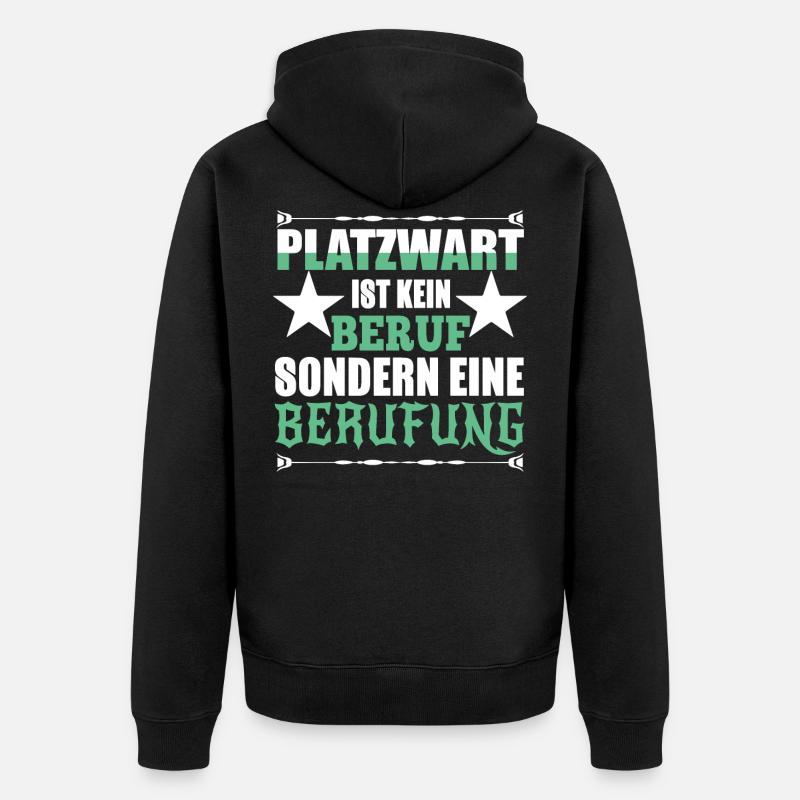 platzwart berufung - Unisex Premium Bio Zip Hoodie - Schwarz