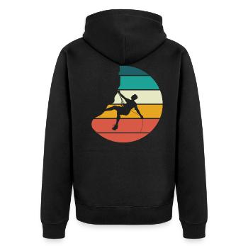 Grimpeurs, rochers, grimper, bloc, retro - Veste à capuche bio Premium Unisexe - noir - Dos - Nico (187cm)