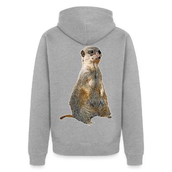 suricate - Veste à capuche bio Premium Unisexe - gris chiné - Dos - Nico (187cm)