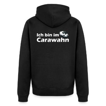 Camping Campen Wohnmobil Van Kastenwagen Design - Unisex Premium Bio Zip Hoodie - Schwarz - Hinten - Nico (187cm)