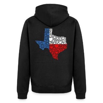Texas Heart - Unisex Premium Bio Zip Hoodie - Schwarz - Hinten - Nico (187cm)