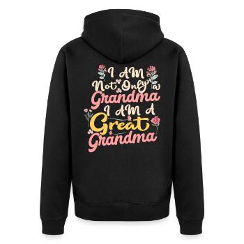 Funny Great Grandma Grandmother Gifts T-Shirt - Unisex Premium Bio Zip Hoodie - Schwarz - Hinten - Nico (187cm)