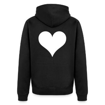 Cœur Blanc - Veste à capuche bio Premium Unisexe - noir - Dos - Nico (187cm)