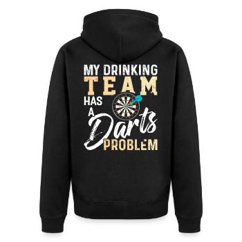 Fléchettes Dart Dartboard Bullseye Dart Arrow Cadeau - Veste à capuche bio Premium Unisexe - noir - Dos - Nico (187cm)