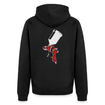 Lackierer Maler Design Beruf Geschenk - Unisex Premium Bio Zip Hoodie - Schwarz - Hinten - Nico (187cm)