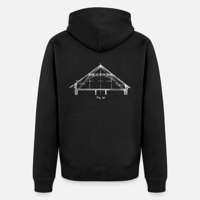Zimmerer Zimmermann Handwerker Design Geschenk - Unisex Premium Bio Zip Hoodie - Schwarz