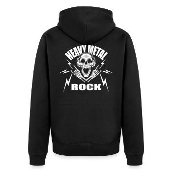 Idée cadeau de musique rock heavy metal - Veste à capuche bio Premium Unisexe - noir - Dos - Nico (187cm)