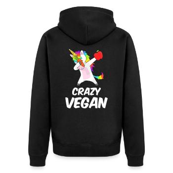 Licorne dabbing vegan folle - Veste à capuche bio Premium Unisexe - noir - Dos - Nico (187cm)