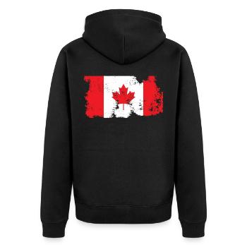 Canada Canada maple leaf flag - Unisex Premium Organic Zip Hoodie - black - Back - Nico (187cm)