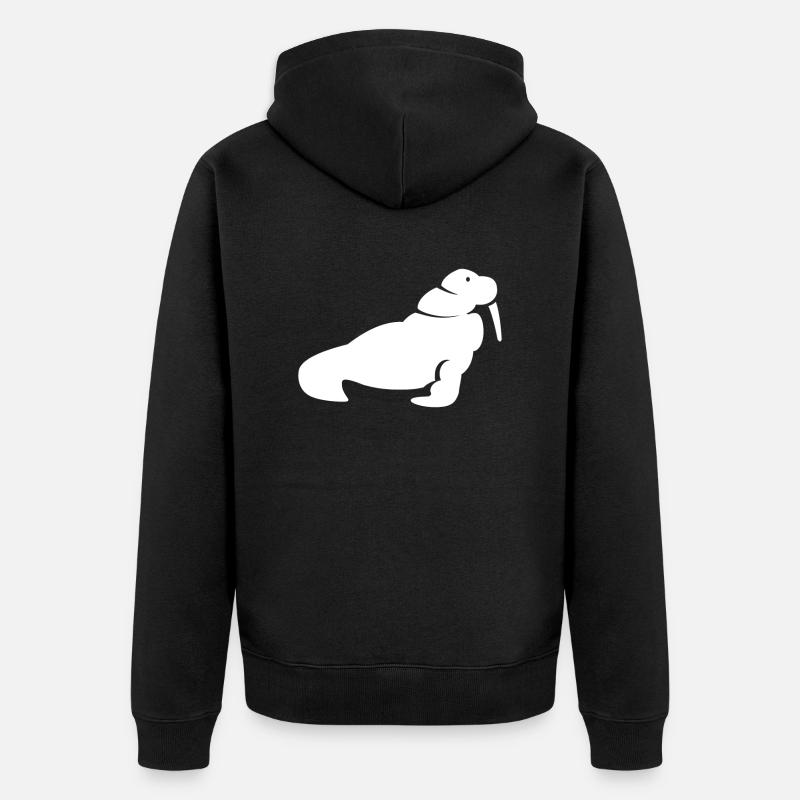 Morse blanc - Veste à capuche bio Premium Unisexe - noir
