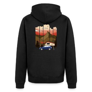 Tente de toit Camper | Cadeau nature et coucher de soleil - Veste à capuche bio Premium Unisexe - noir - Dos - Nico (187cm)
