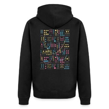 Modularer Eurorack-Synthesizer - Unisex Premium Bio Zip Hoodie - Schwarz - Hinten - Nico (187cm)