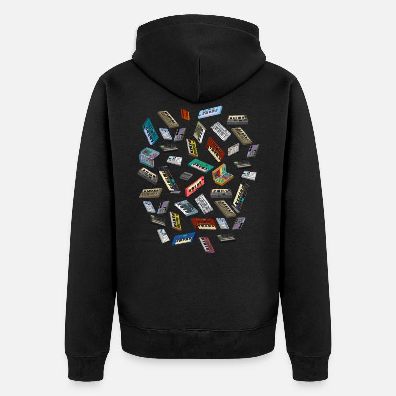 Synthétiseur Pixel Art - Veste à capuche bio Premium Unisexe - noir