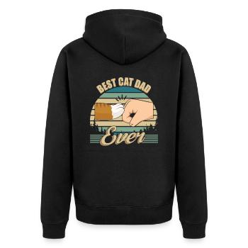 Best Cat Dad Ever - Unisex Premium Organic Zip Hoodie - black - Back - Nico (187cm)