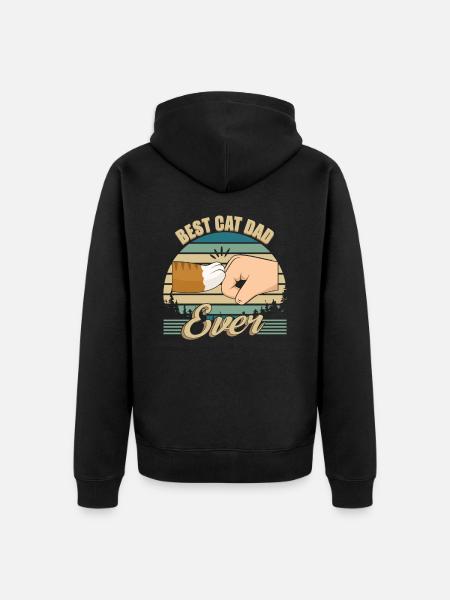 Best Cat Dad Ever - Unisex Premium Organic Zip Hoodie - black