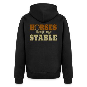 Équitation équestre poney équestre cadeau équestre - Veste à capuche bio Premium Unisexe - noir - Dos - Nico (187cm)