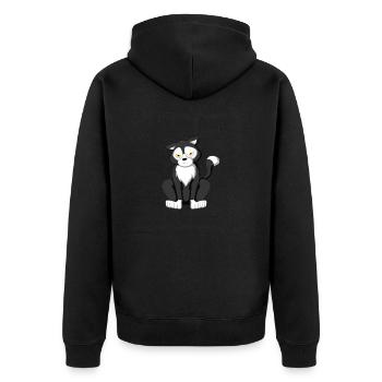 Je n'aime pas les chats du matin - Veste à capuche bio Premium Unisexe - noir - Dos - Nico (187cm)