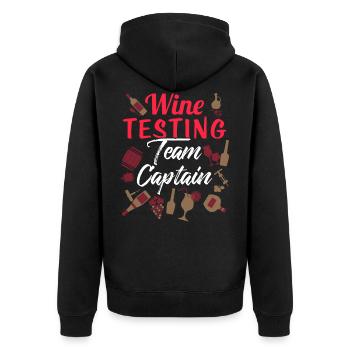 Wine red wine white wine wine glass winemaker gift - Unisex Premium Organic Zip Hoodie - black - Back - Nico (187cm)
