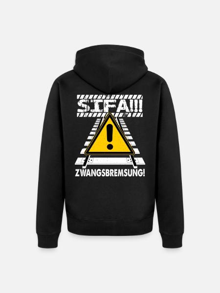SIFA Zwangsbremsung - Unisex Premium Bio Zip Hoodie - Schwarz